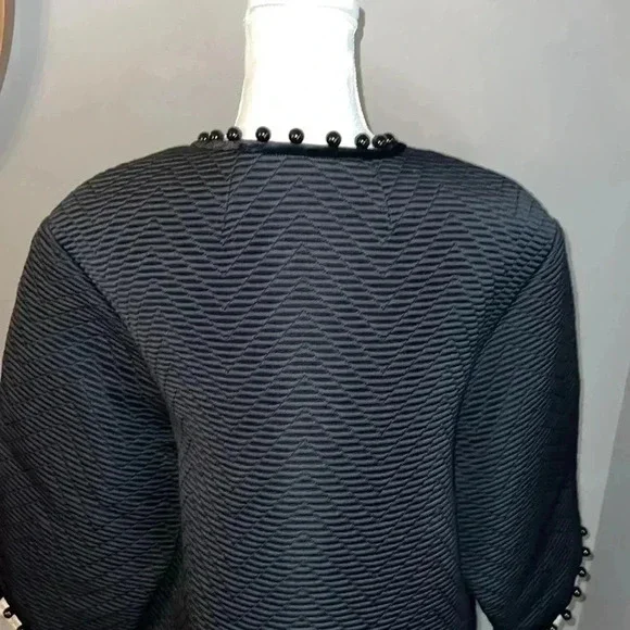 Tory Burch Beaded chevron-jacquard coat Size 10 - Picture 7 of 11